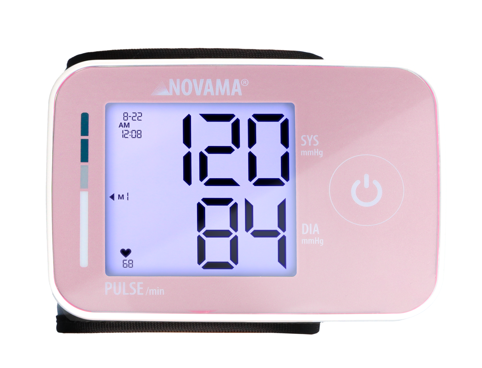 NOVAMA WRISTPRIME PINK Ciśnieniomierz nadgarstkowy, wykrywanie arytmii, pamięć 2×120