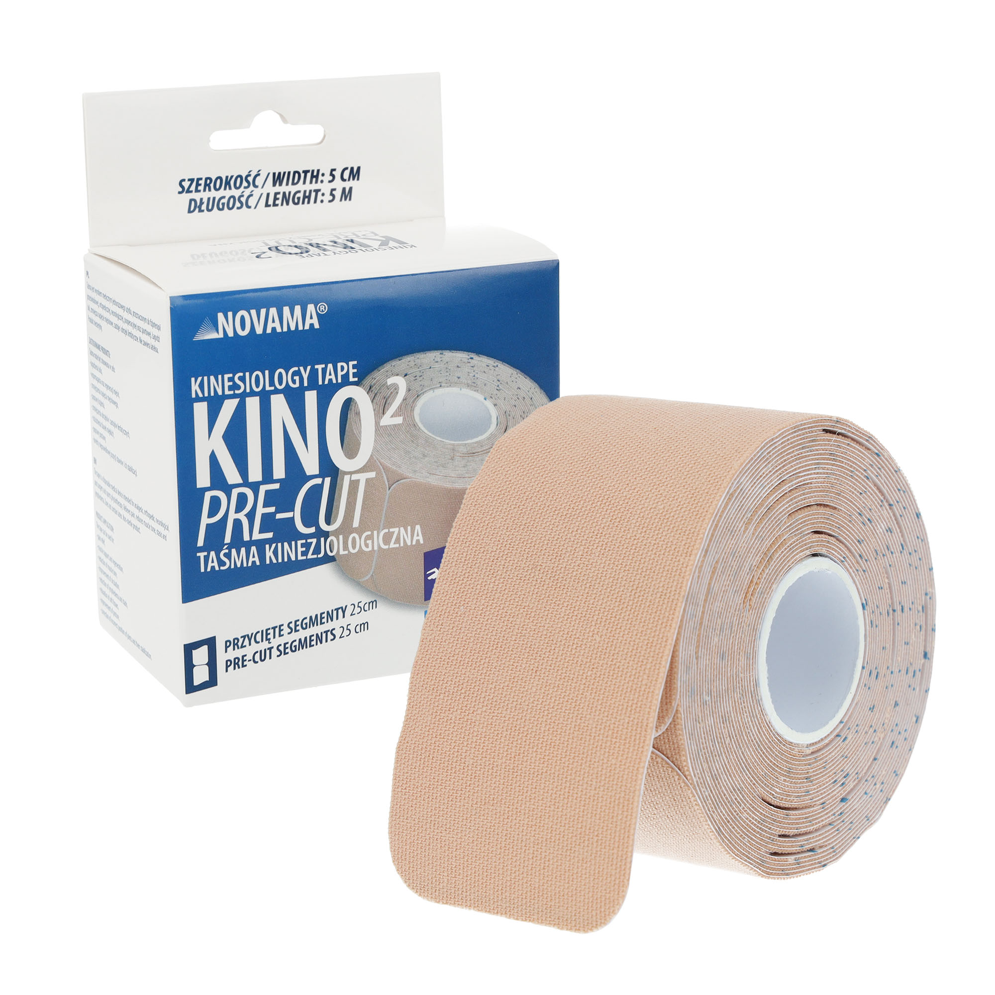 NOVAMA KINO2 PRE-CUT 5CM X 5M / CIELISTA Taśma kinezjologiczna wstępnie przycięta