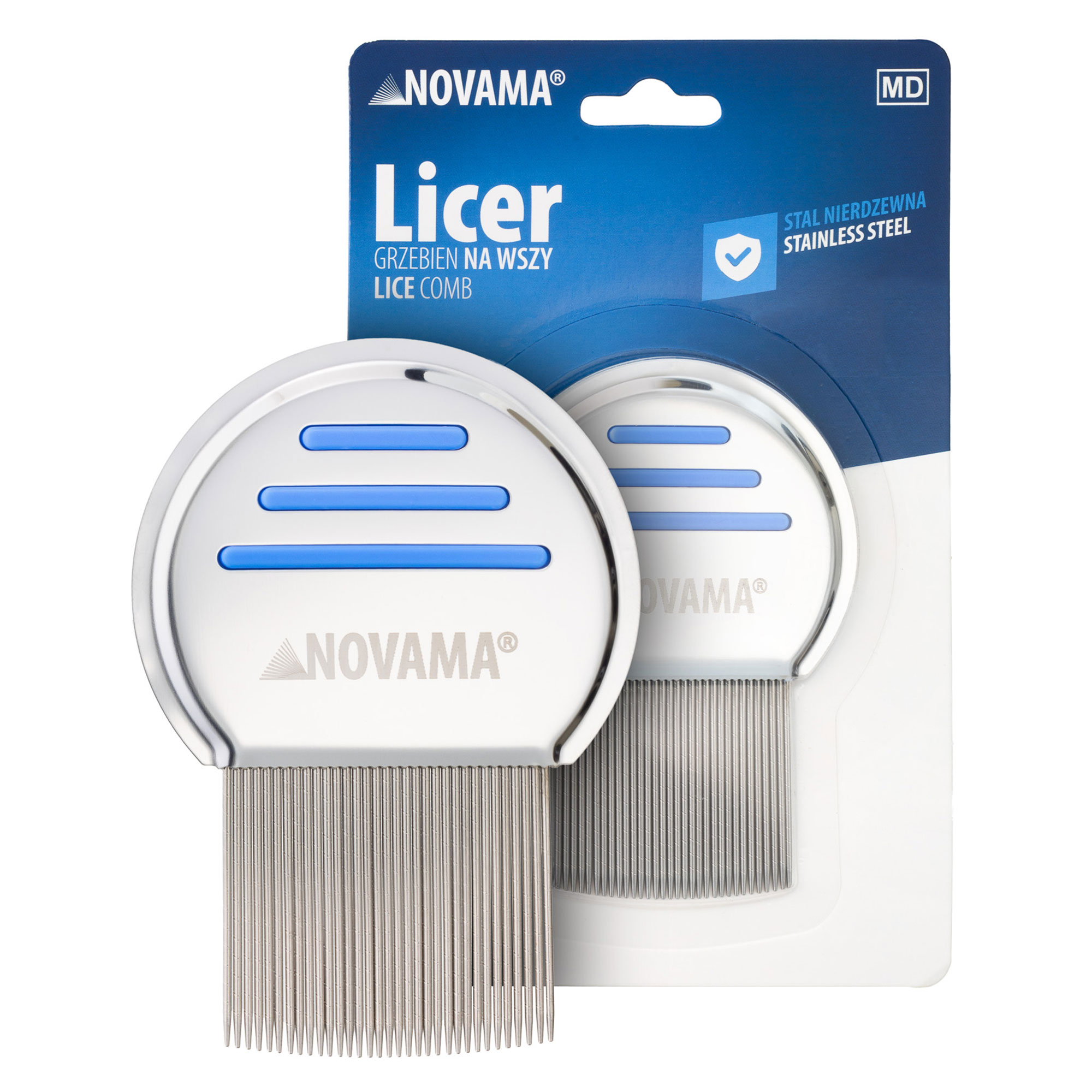 NOVAMA LICER Hrebeň na voši a hnidy i gnidy, mały z nierdzewnej stali