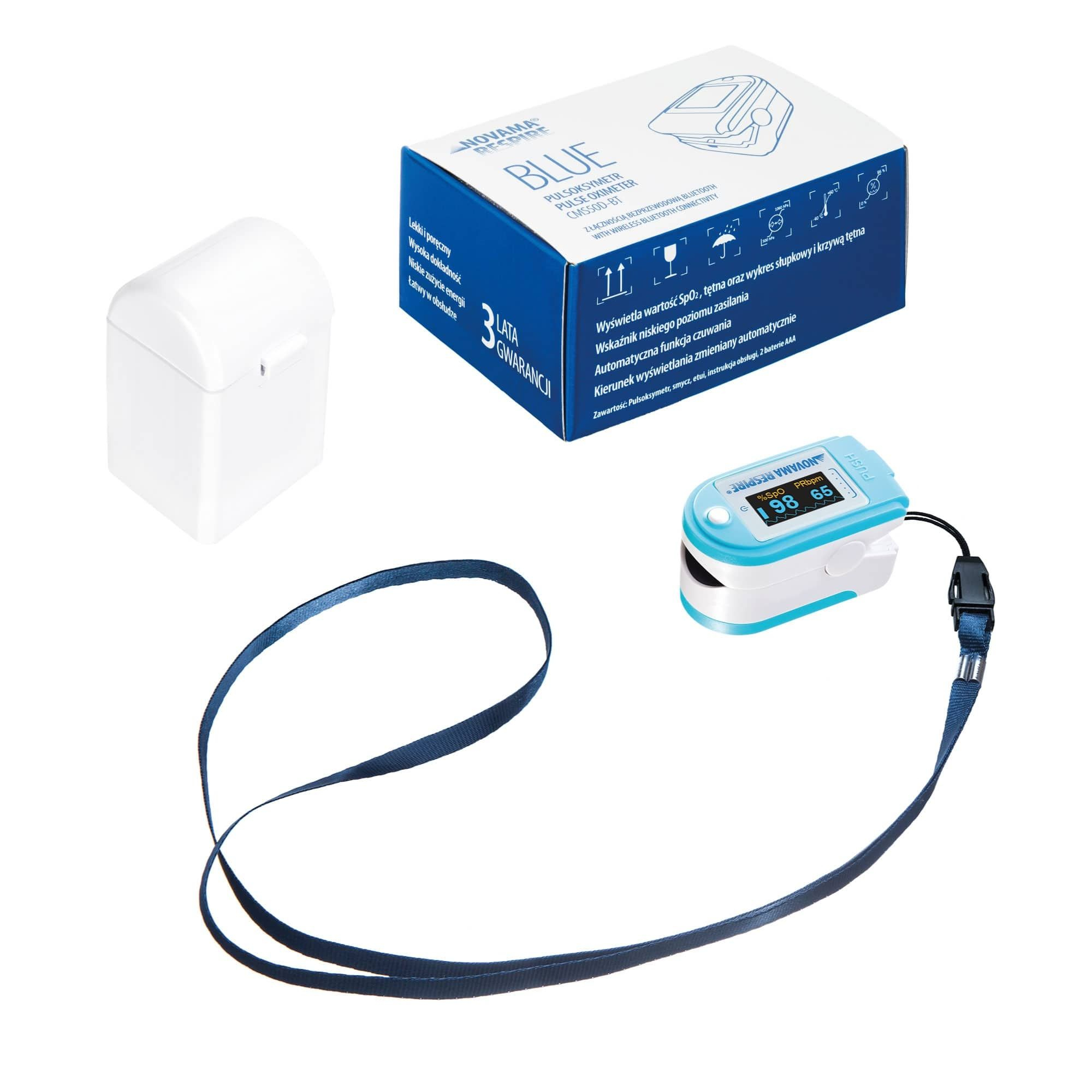NOVAMA RESPIRE BLUE Pulsoksymetr napalcowy z Bluetooth i aplikacją w języku polskim - obrazek 6