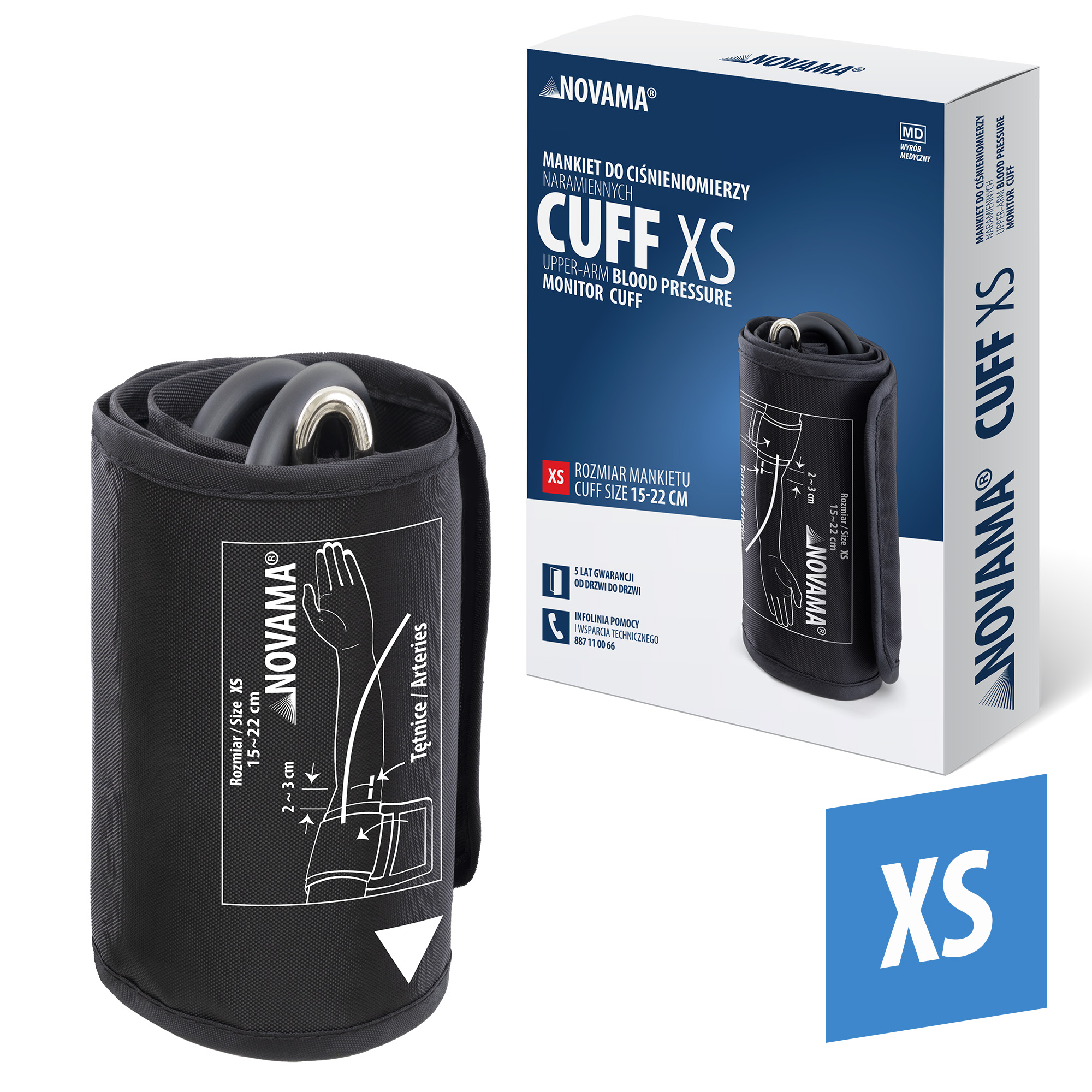 NOVAMA CUFF XS Mankiet do ciśnieniomierzy naramiennych 15-22cm