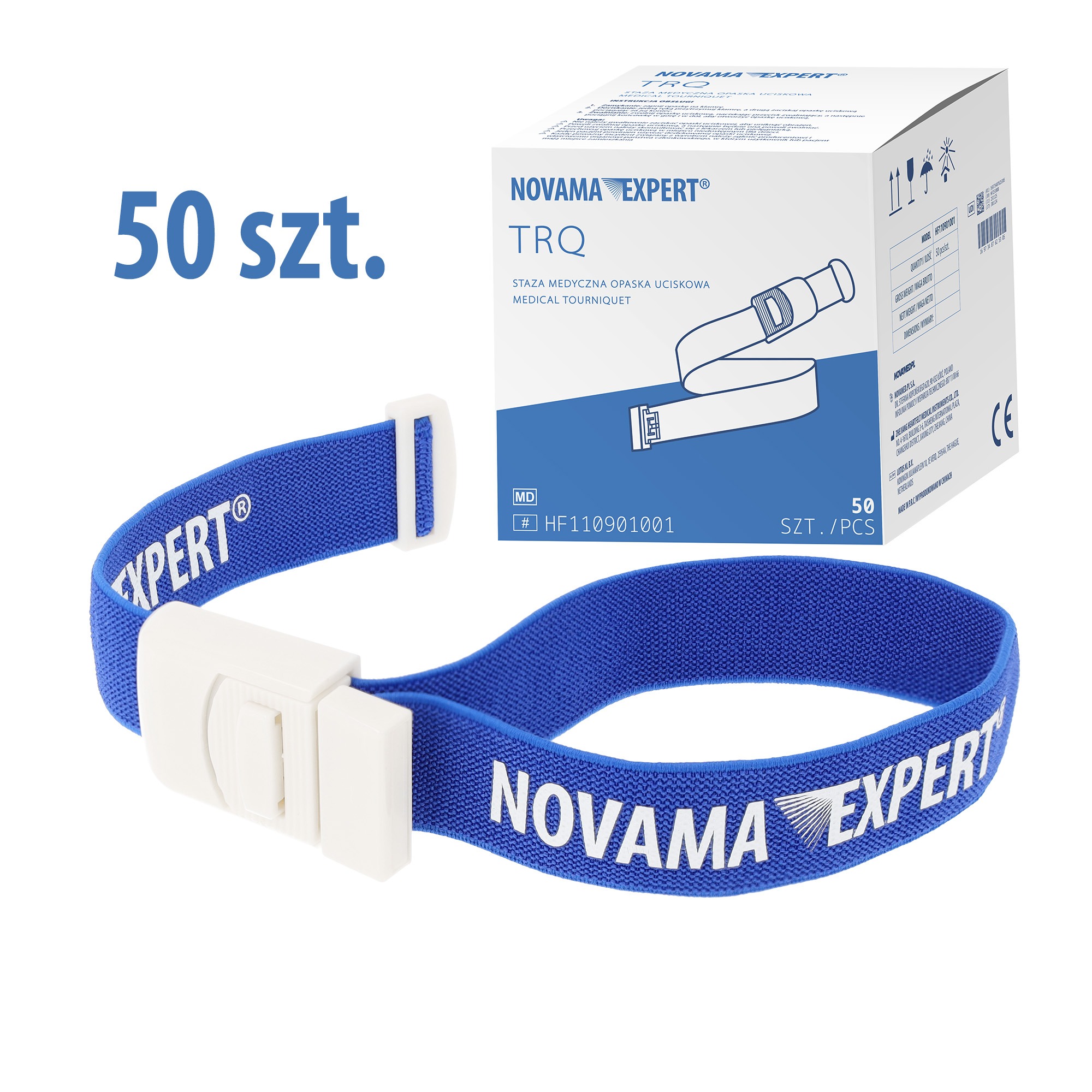 NOVAMA EXPERT TRQ staza medyczna opaska uciskowa z klamrą, 50 szt.