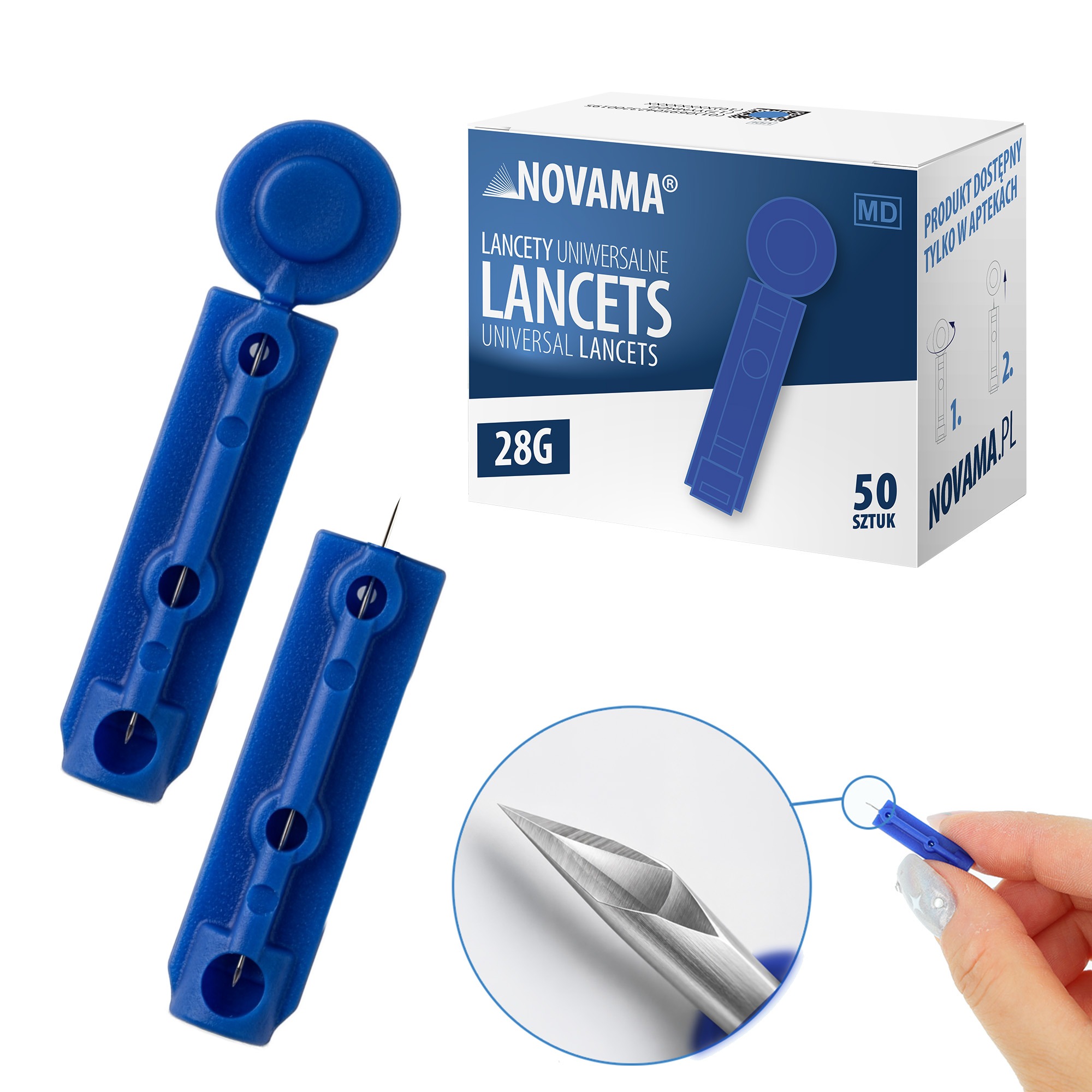 NOVAMA LANCETS Univerzálne jednorazové lancety 50szt - obrazek 3