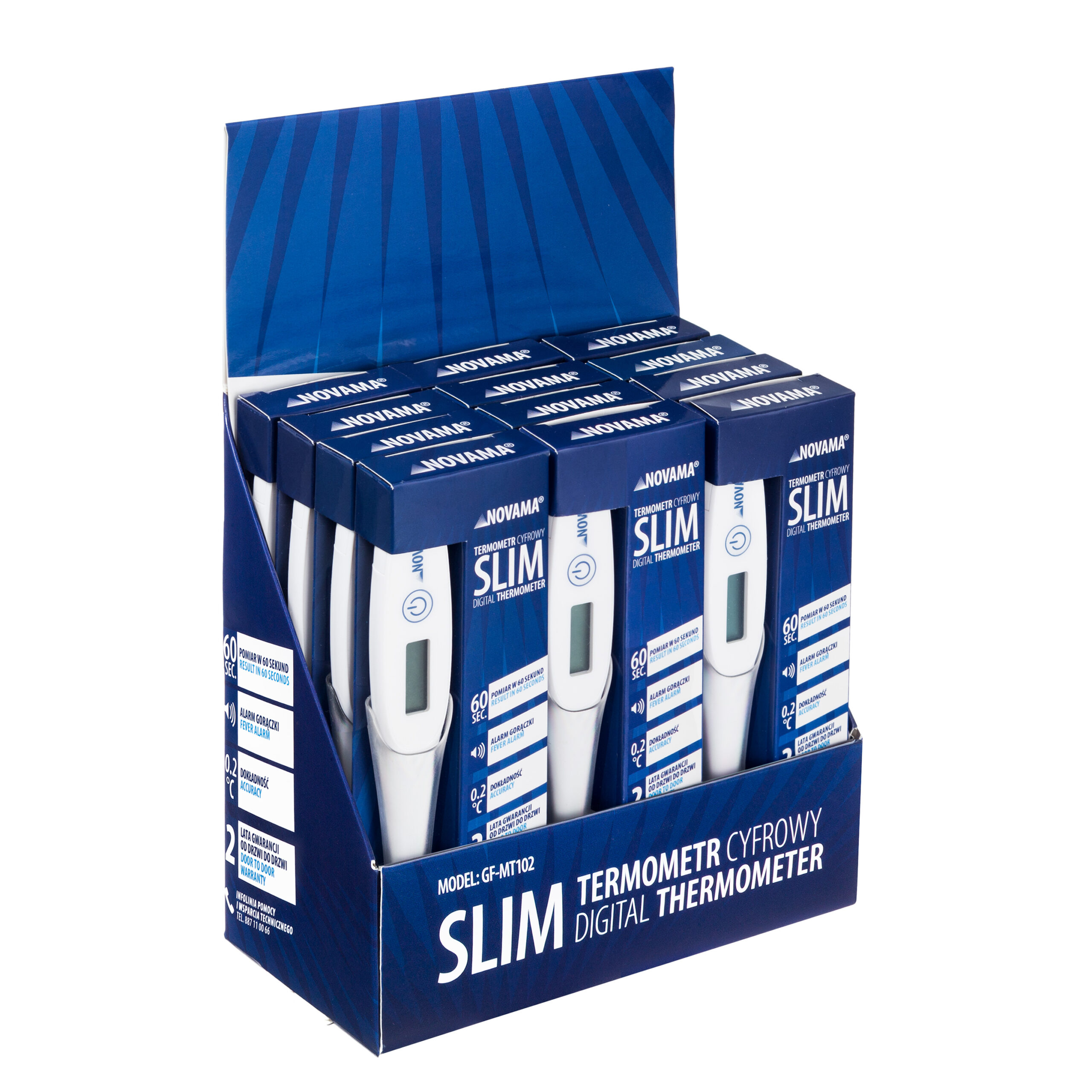 NOVAMA SLIM Termometr elektroniczny nowej generacji z alarmem, termometr piórkowy - obrazek 6